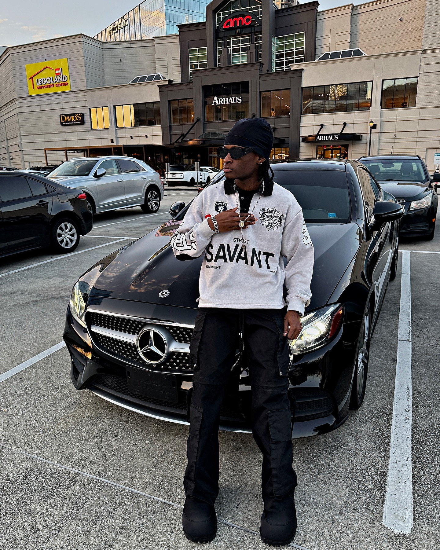 Savant Grey Crewneck with Cargo Pants